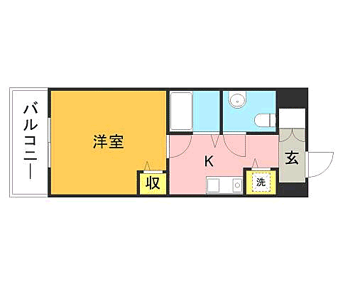 ヴィレ　西新 401｜福岡県福岡市早良区西新５丁目(賃貸アパート1K・4階・24.51㎡)の写真 その2