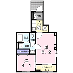 サンローラ・Ｙ 1階2Kの間取り