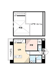 プライムアーバン博多東 1LDKの間取図画像