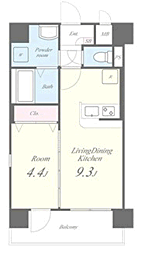レジェンド大学通り 1LDKの間取図画像