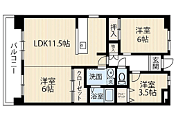 ドミナス小笹中央公園 3LDKの間取図画像
