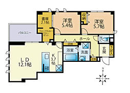 ア・ラ・桜坂 2LDKの間取図画像