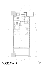 エンクレスト天神南PURE ワンルームの間取図画像