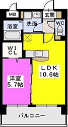 アルティメゾン博多 1LDKの間取図画像