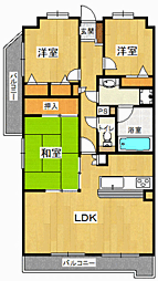 トーカンマンション六本松 3LDKの間取図画像