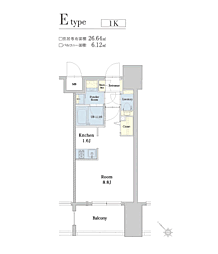 エンクレスト博多駅南SHARE 1Kの間取図画像