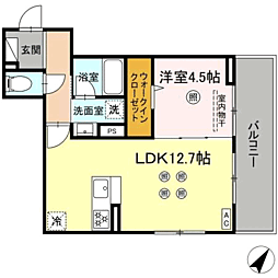 D-ROOM板付 1LDKの間取図画像