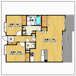 JGMマキシム藤崎 2LDKの間取図画像