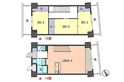 レジデンス住吉 3LDKの間取図画像