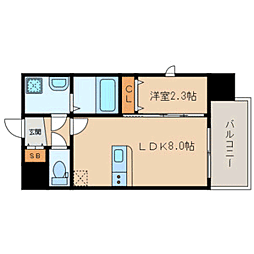 アスシード大手門 1LDKの間取図画像