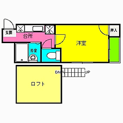 メゾンプランドール 1Kの間取図画像