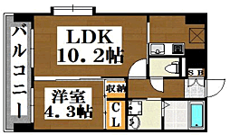 アセットヒルズパークサイド博多 1LDKの間取図画像