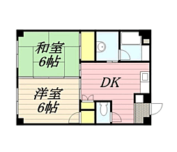 原マルマン第二ビル 2DKの間取図画像