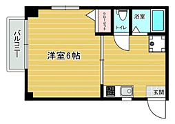 スリム高取 1Kの間取図画像