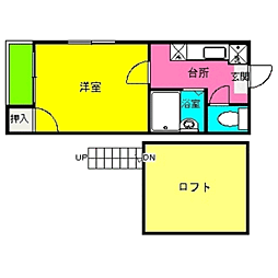 シュノンソー博多 1Kの間取図画像