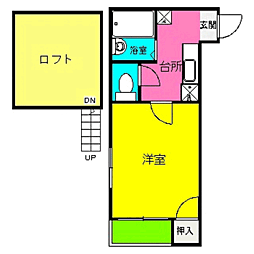 アクアフレスカ博多 1Kの間取図画像