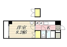 ロイヤル天神南200 1Kの間取図画像