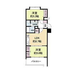 グランパーク天神 2LDKの間取図画像