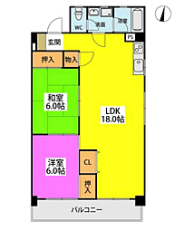 サンコーポあまの 3LDKの間取図画像