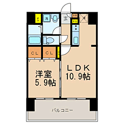フェリススクエア 1LDKの間取図画像