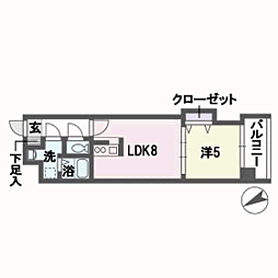 グラヴィス平尾 1LDKの間取図画像