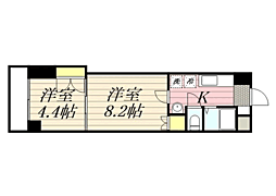 ロイヤル天神南200 2Kの間取図画像