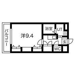 リンデン東薬院 1Kの間取図画像