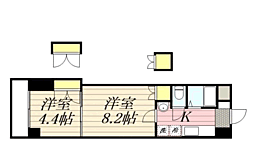 ロイヤル天神南200 2Kの間取図画像