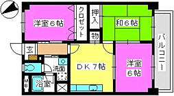 コーポウィステリア25 3DKの間取図画像
