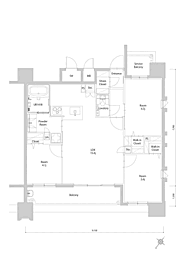 エンクレスト博多EXCEED 3LDKの間取図画像