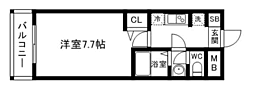 リーセント春町 1Kの間取図画像