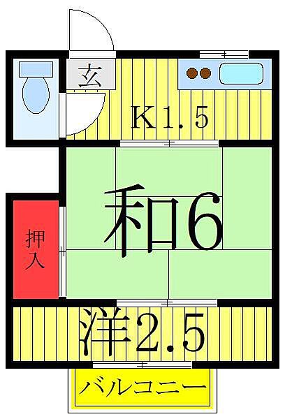 新栄荘 202｜埼玉県川口市上青木2丁目(賃貸アパート2K・2階・19.85㎡)の写真 その2