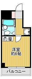 マンション輝 7階ワンルームの間取り