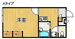 南海線 尾崎駅 徒歩16分の賃貸アパート 1階1Kの間取り