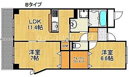 ベルアビタシオン 2階2LDKの間取り