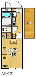 レオパレスヴィヴレ大弥 2階1Kの間取り