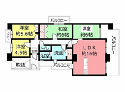 アジュール二色の浜　４LDK角部屋　改装工事付　２階部分 4LDKの間取り