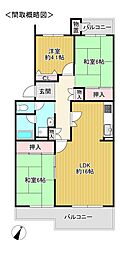 光明池駅前第二住宅3-1棟 3LDKの間取図画像