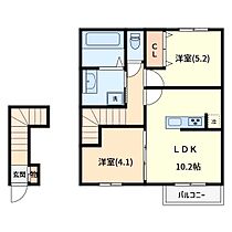 ポポの木 205 ｜ 埼玉県さいたま市中央区八王子２丁目5-17（賃貸アパート2LDK・2階・51.57㎡） その2