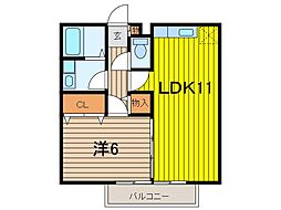 プレジオ 1階1LDKの間取り