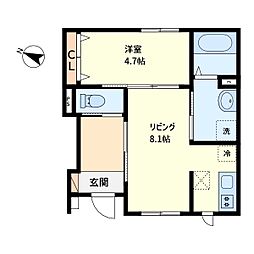 藤 105 1階1LDKの間取り