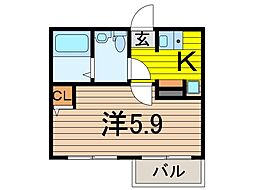 間取図画像 1K