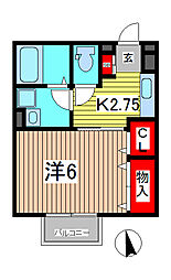 ヴェルドミール 1Kの間取図画像