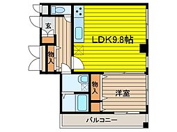 グランステージ東浦和 1LDKの間取図画像