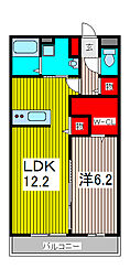 フィーロ 1LDKの間取図画像
