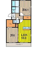 グレイスヴィラ 2LDKの間取図画像