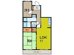 クレール・ソシア 2LDKの間取図画像