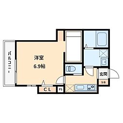 アクシーズ南浦和 1Kの間取図画像