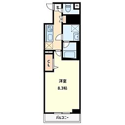 AcseedsTower新都心 1Kの間取図画像