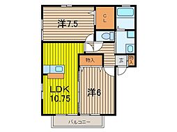エミネンス 2LDKの間取図画像